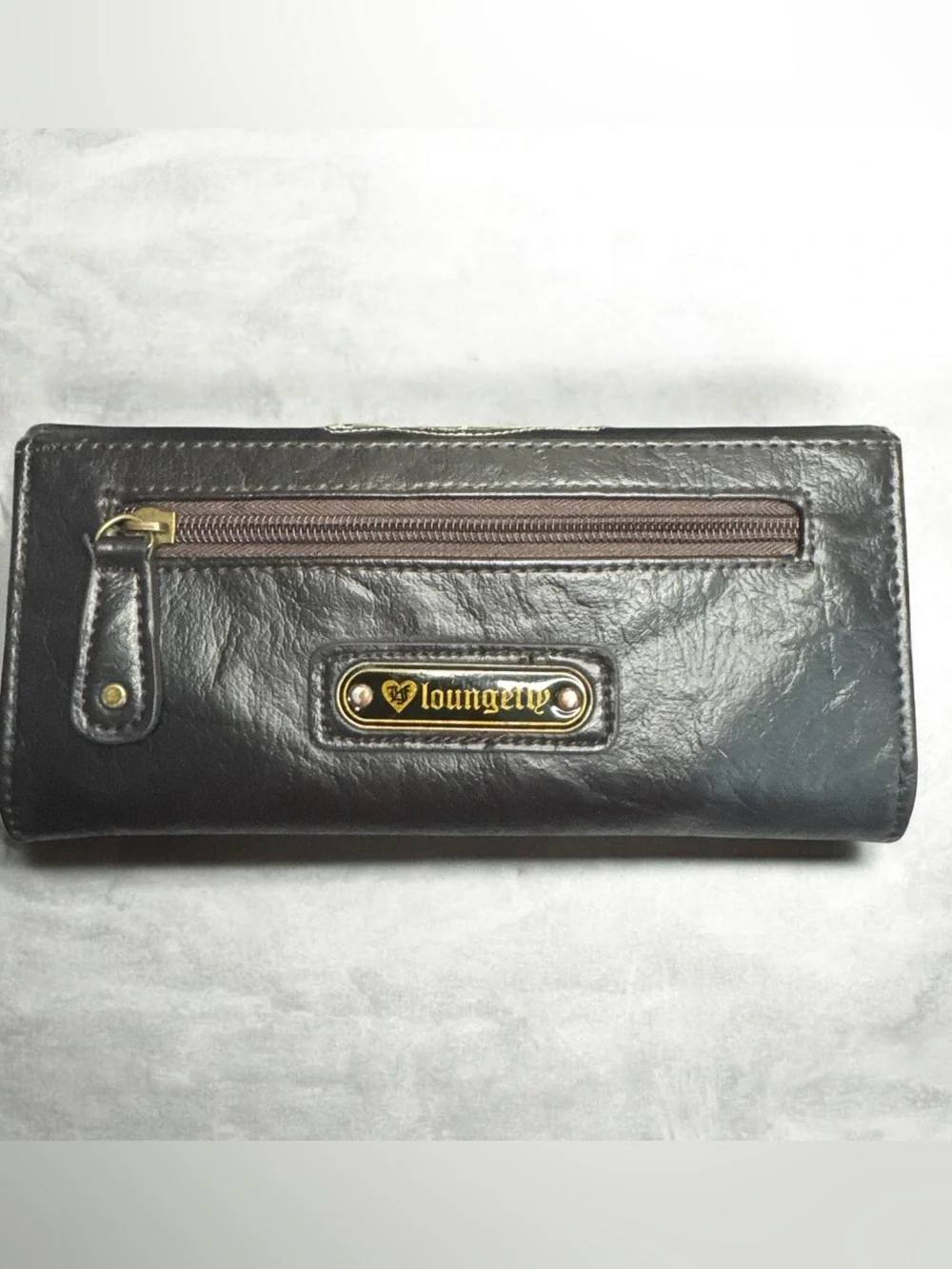 Loungefly vintage style embossed owl vegan leather tri-fold wallet